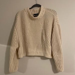 Kendall & Kylie Cream Cropped Sweater